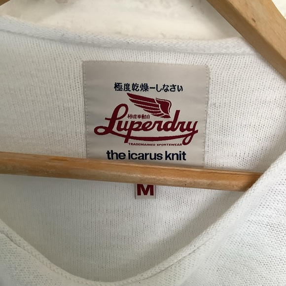 Superdry Icarus Knit Jumper - Size M - White - Cotton - P2P 22โ - Picture 8 of 8